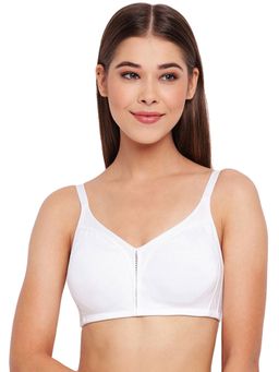 Enamor - AB75 M-Frame Jiggle Control Full Support Supima Cotton Bra Non-Padded Wirefree - White