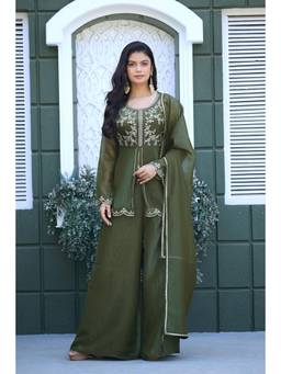 Gahan - Green Embroidered Kurta and Palazzo With Dupatta