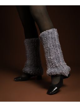 Theater - Grey Plush Ribbed Leg Warmer