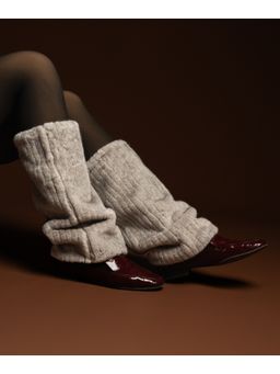 Theater - Light Grey Ribbed Fur Leg Warmer