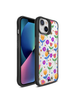 DailyObjects - Shining Tulips Black Hybrid Clear Case Cover for iPhone 13 Mini 5.4 inch