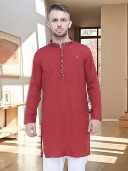 KUONS AVENUE - Red Festive Long Kurta