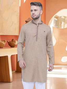 KUONS AVENUE - Khaki Festive Long Kurta