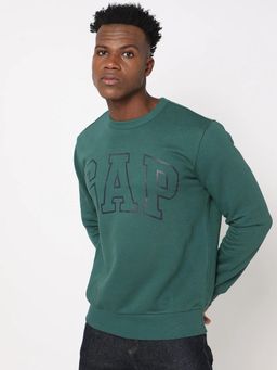 GAP - Men Green Knitted Crew Neck Sweatshirt
