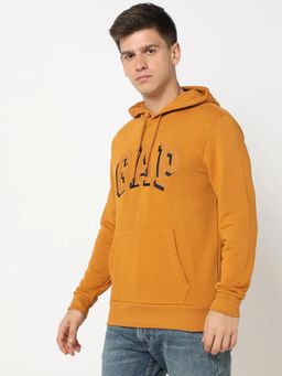 GAP - Men Yellow Knitted Hooded Hoodie