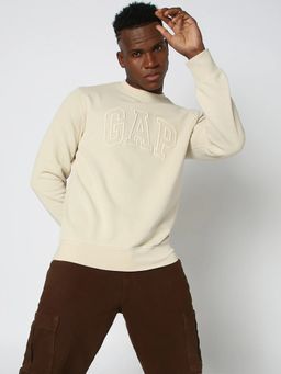 GAP - Men Brown Knitted Crew Neck Sweatshirt