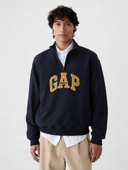 GAP - Men Navy Blue Knitted High Neck Sweatshirt