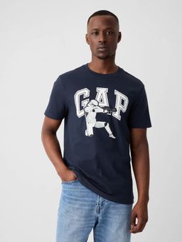 GAP - Men Navy Blue Cotton Crew Neck T-shirt