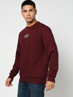 GAP - Men Red Knitted Crew Neck Sweatshirt