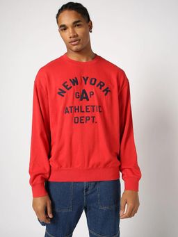 GAP - Men Red Knitted Crew Neck Sweatshirt