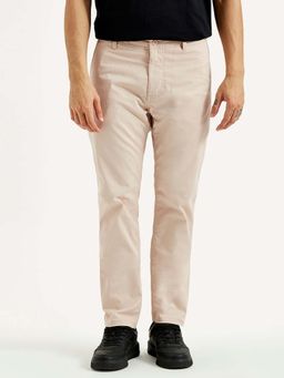 Levi's - Men's Beige Straight Fit Mid Rise Trouser