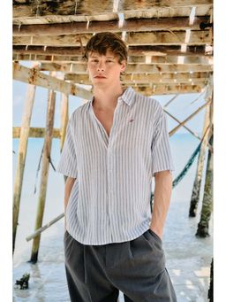 Bonkers Corner - White Los Amigos Stripe Shirt for Men