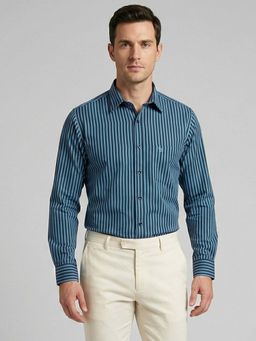 Charagh Din - Blended Regular Fit Stripes Formal Shirt