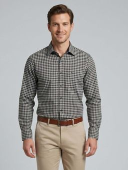 Charagh Din - Blended Regular Fit Checks Formal Shirt