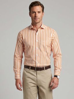 Charagh Din - Cotton Regular Fit Stripes Formal Shirt