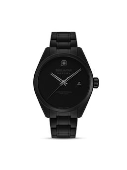 Swiss Military Hanowa - Men Pioneer Stealth Black Round Dial Analog Watch - SMWGH0004130 (M)