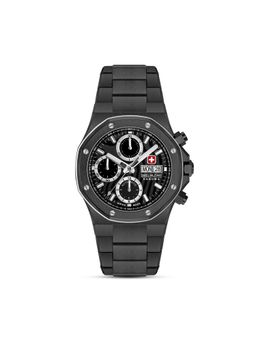 Swiss Military Hanowa - Men Damask Legends Ironblack Black Round Dial Analog Watch - SMWGL0007030 (M)