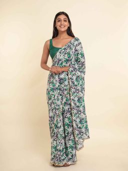 Suta - Multi-Color Printed Liva Saree