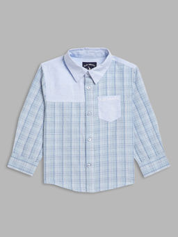 Blue Giraffe - Boys Blue Checked Shirt