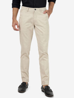 Greenfibre - Cream Casual Cotton Trouser