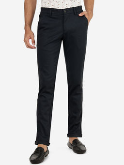 JadeBlue - Navy Blue Casual Cotton Trousers