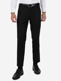 Metal - JadeBlue Black Formal Cotton Trouser