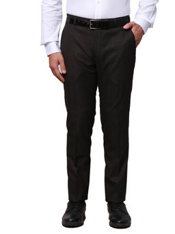 Raymond - Slim Fit Checkered Dark Brown Trouser