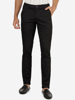 Greenfibre - Black Slim Fit Cotton Trousers