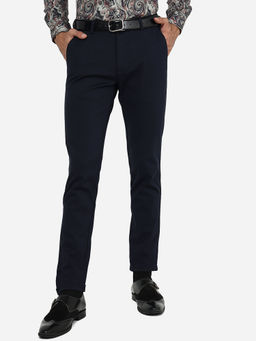 JB Studio - Navy Blue Cotton Blend Trouser