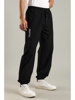 DOMIN8 - Men Textured Fabric Boxy Black Joggers