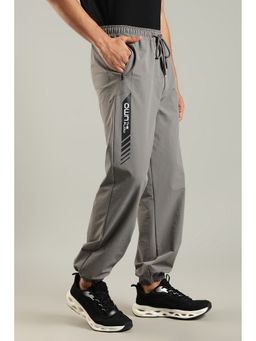 DOMIN8 - Men Textured Fabric Boxy Grey Joggers