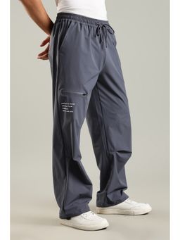 DOMIN8 - Men Oversized Parachute Grey Trackpant