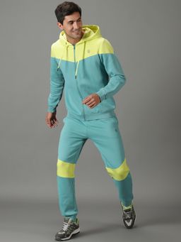 DOMIN8 - Men ColourBlock Outdoor Training Blue Jacket