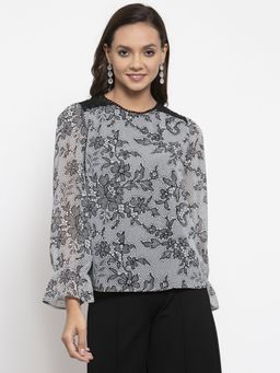 Gipsy - Black-white Fashion Blouse