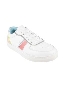 Metro - Womens White Sports Lace-Ups ShoesMetro Solid Colorblock Sneakers
