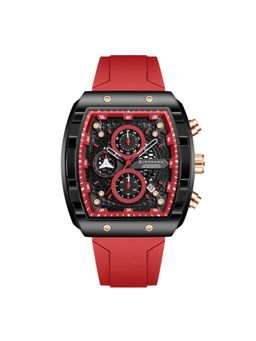 Giordano - Square Dial Multifunctional Watch For Men With Stylish Design Red (M)