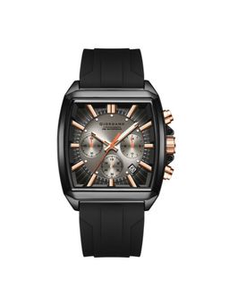 Giordano - Modern Square Face Multinational Watch For Men With Rose Gold Accents Black (M)