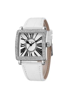 Giordano - Crystal-Studded Square Dial Elegant Watch For Women White (M)
