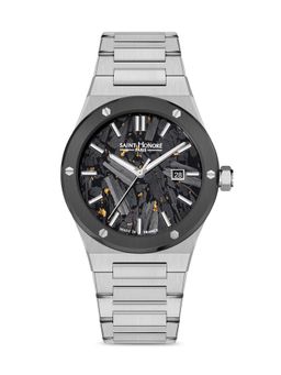 Saint Honore Paris - Black Round Dial Analog Watch For Mens-Nh866125-17Nfcin (M)