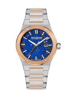 Saint Honore Paris - Blue Round Dial Analog Watch For Mens-Nh866125-6Dfcir (M)