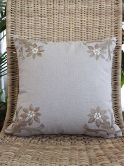 Zeba World - ZEBA Cushion Cover Printed Taffeta Modern Beige (16x16 inches)