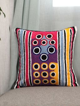 Zeba World - ZEBA Ikat Print Cushion Cover Multicolor (16x16 inches)
