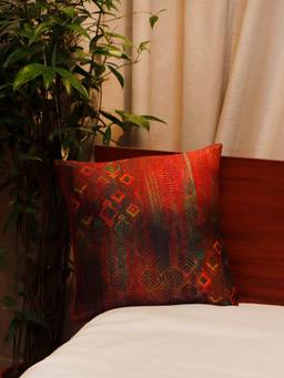 Zeba World - ZEBA Cotton Blend Red Cushion Cover (16x16 inches)