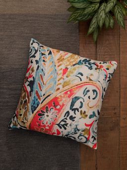 Zeba World - ZEBA Bright Distressed Print Polycanvas Cushion Cover Multicolor (16x16 inches)