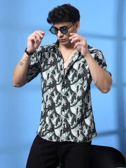 RIGO - Men Green Abstract Shirt