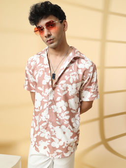 RIGO - Men Peach Floral Shirt