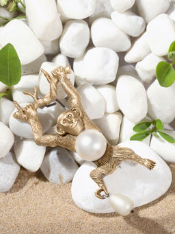 Cosa Nostraa - Pearl Monkey Brooch