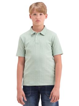RARE ONES - Boys Light Green Jacquard Regular Polo T-Shirt