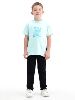 RARE ONES - Boys Black Solid Slim Fit Elasticated Waistband Jeans