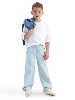 RARE ONES - Boys Light Blue Slouchy Fit Solid Jeans